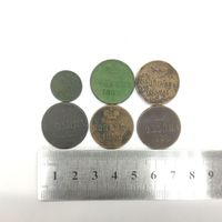 Лот из 6 монет номиналом 1 копейка: 1832 г, 1853 г (2шт), 1854 г (2шт), 1897 г