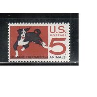 США-1966, (Мих.898) , ** , Фауна, Собаки(одиночка),