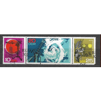 ГДР 1968 году 75-летие Потсдамской обсерватории 3 марки - сцепка серия марок м.1343-45 космос