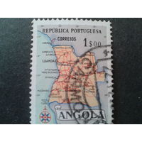 Ангола колония Португалии 1955 карта Анголы
