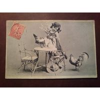 Винтажная открытка,Франция.Подписана . Штамп 21.04.1906 г.