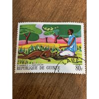 Гвинея 1968. Охотник и женщина-антилопа. Марка из серии