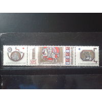 Чехословакия 1973 День марки с 2-мя купонами с клеем без наклейки