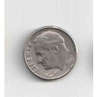 10 центов(дайм) США 1989 года ( D)