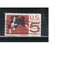 США-1966, (Мих.898) , гаш. , Фауна, Собаки(одиночка),