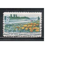 США-1969, (Мих.977) , гаш. , Парки, Цветы,