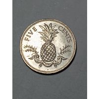 Багамы 5 цент 1987 года .