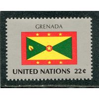 США. ООН Нью-Йорк. Флаг Гренады