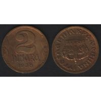 Югославия _km20 2 динара 1938 год (корона14мм) (f