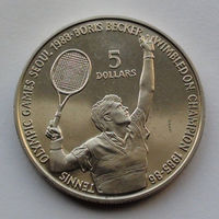 Ниуэ 5 долларов. 1987. XXIV летние Олимпийские Игры, Сеул 1988 - Теннис, Борис Беккер