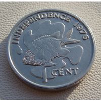 Сейшельские острова. 1 цент 1976 год KM#21 "Декларация независимости - Сэр Джеймс Мэнчем" Нечастая!!!