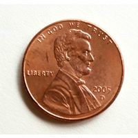 США 1 цент 2005 г. D