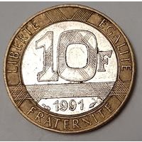 Франция 10 франков, 1991  (2-13-192)