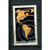 Бразилия - 1988 - Радиоволны - [Mi. 2255] - полная серия - 1 марка. Гашеная.  (Лот 27EQ)-T7P7
