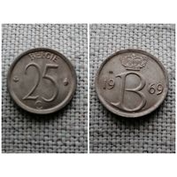 Бельгия 25 сантимов 1969 Надпись на голландском - 'BELGIE'