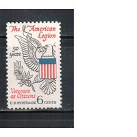 США-1969, (Мих.979) , ** , Ветераны, Американский легион (одиночка)