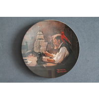 Тарелка коллекционная [США, Knowles, Кораблестроитель (Норман Роквелл), Bradex #84-70-3.4] D=21,5см.