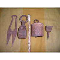 Предметы партизанского быта(колокол,уключина оглобли,ножницы,"бабка").С рубля.