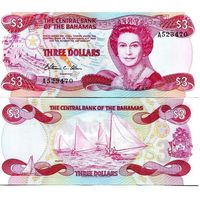 Багамские острова(Багамы) 3 доллара образца 1974 года UNC p44