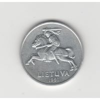 5 центов Литва 1991 Лот 7660
