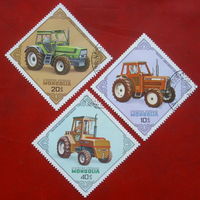 Монголия. Трактора. ( 3 марки ) 1982 года. 2-2.