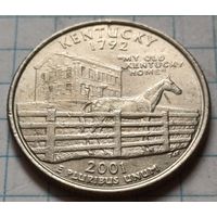 США 1/4 доллара, 2001 Квотер штата Кентукки      P       ( 1-7-3 )