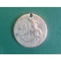 25 центов, США 1976 D, "Барабанщик" (медальон, серьга)