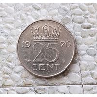 25 центов 1976 года Нидерланды. Королева Юлиана.