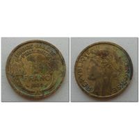 1 франк Франция 1939 год, KM# 885 FRANC, из мешка