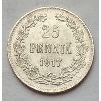 Финляндия 25 пенни 1917 г. Орел с короной