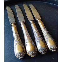 Раритетные ножи SOLINGEN Золинген стиль Барокко латунь серебрение 4 шт. не с рубля