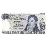 Аргентина 5 песо образца 1974-1976 года UNC p294(2)