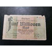 Германия 5000000 (5 млн) марок 1923 Дрезден