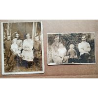Два семейных фото. 1920-е?  7х9 и 5.5х8 см. Цена за оба.