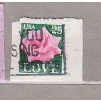 Цветы розы Флора  США  лот 1069 цена за 1 марку вырезки