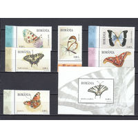 Фауна. Бабочки. Румыния. 2011. 6 марок и 1 блок. Michel N 6509-6514, бл498 (19,0 е