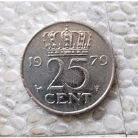 25 центов 1979 года Нидерланды. Королева Юлиана.
