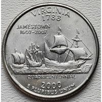 США 25 центов (квотер) 2000 Р Virginia