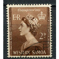Самоа - 1953 - Королева Елизавета II 2Р - [Mi.107] - 1 марка. Гашеная.  (LOT Eu27)-T10P10