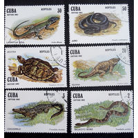 Куба 1982 г.Рептилии. Фауна, полная серия из 6 марок #0161-Ф1