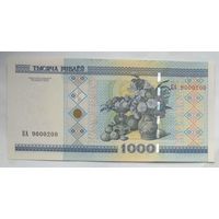 Беларусь 1000 рублей 2000 г. Серия КА. Красивый номер 9000200