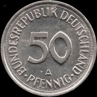 Германия 50 пфеннигов 1991 г. (A) КМ#109 (6-13)