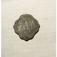 Медальон большой, икона нательная Св.Варвара / Св.Антоний и Феодосий Печерские.