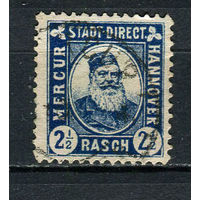Германия - Ганновер - Местные марки - 1892 - Глава города Герман Раш 2 1/2Pf - [Mi.10a] - 1 марка. Гашеная.  (Лот 38Dh)