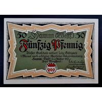 РАСПРОДАЖА!!! - ГЕРМАНИЯ ХАММ (СЕВЕРНЫЙ РЕЙН-ВЕСТФАЛИЯ) 50 пфеннигов 1921 год - UNC!