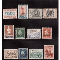 Греция-1940,(Мих .1-17) , * , Оккупация Албании,  Надп., 1 марка -абкляч надп.