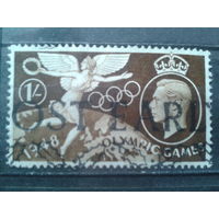 Англия 1948 Олимпиада в Лондоне, концевая  1 шиллинг