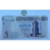 Werty71  Ливия 5 динаров 2015 UNC банкнота