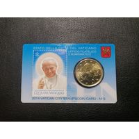 Ватикан 50 евроцентов + марка 2014 коинкард #5 Тираж 15т