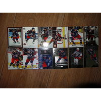 Хоккейные карточки.НХЛ.Columbus Blue Jackets. 12 разных карт